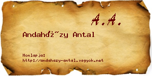 Andaházy Antal névjegykártya